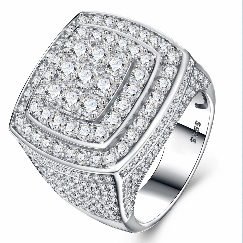 Titan Moissanite Men's Ring in S925 Sterling Silver