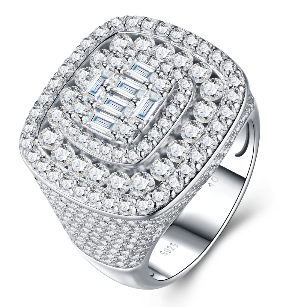 Baron Moissanite Men's Ring in S925 Sterling Silver