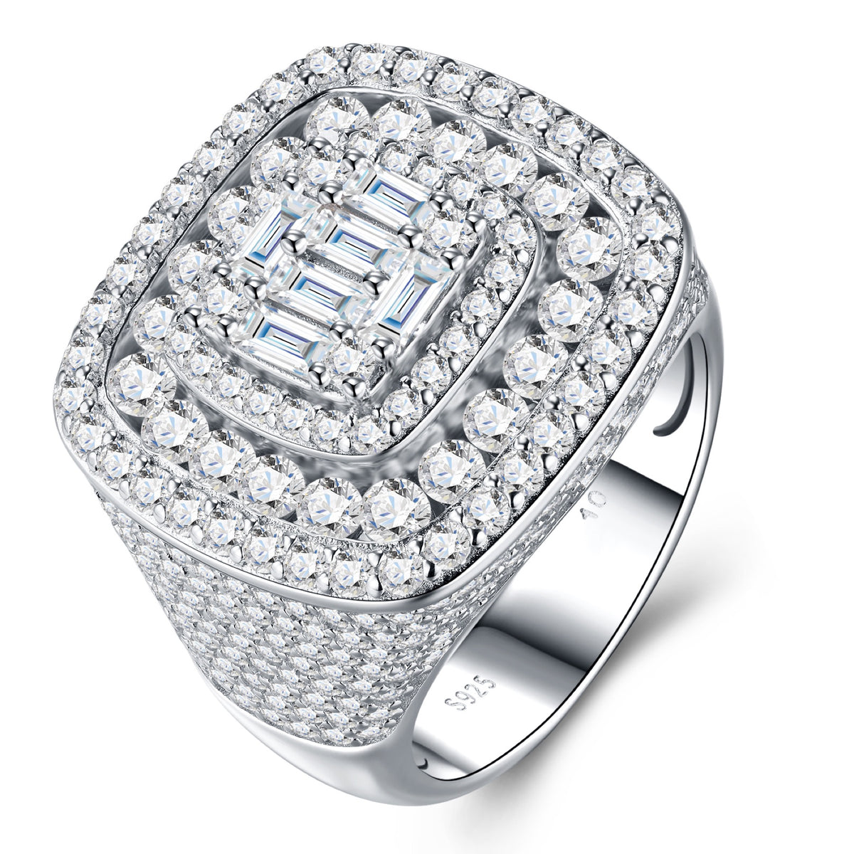 Baron Moissanite Men's Ring in S925 Sterling Silver