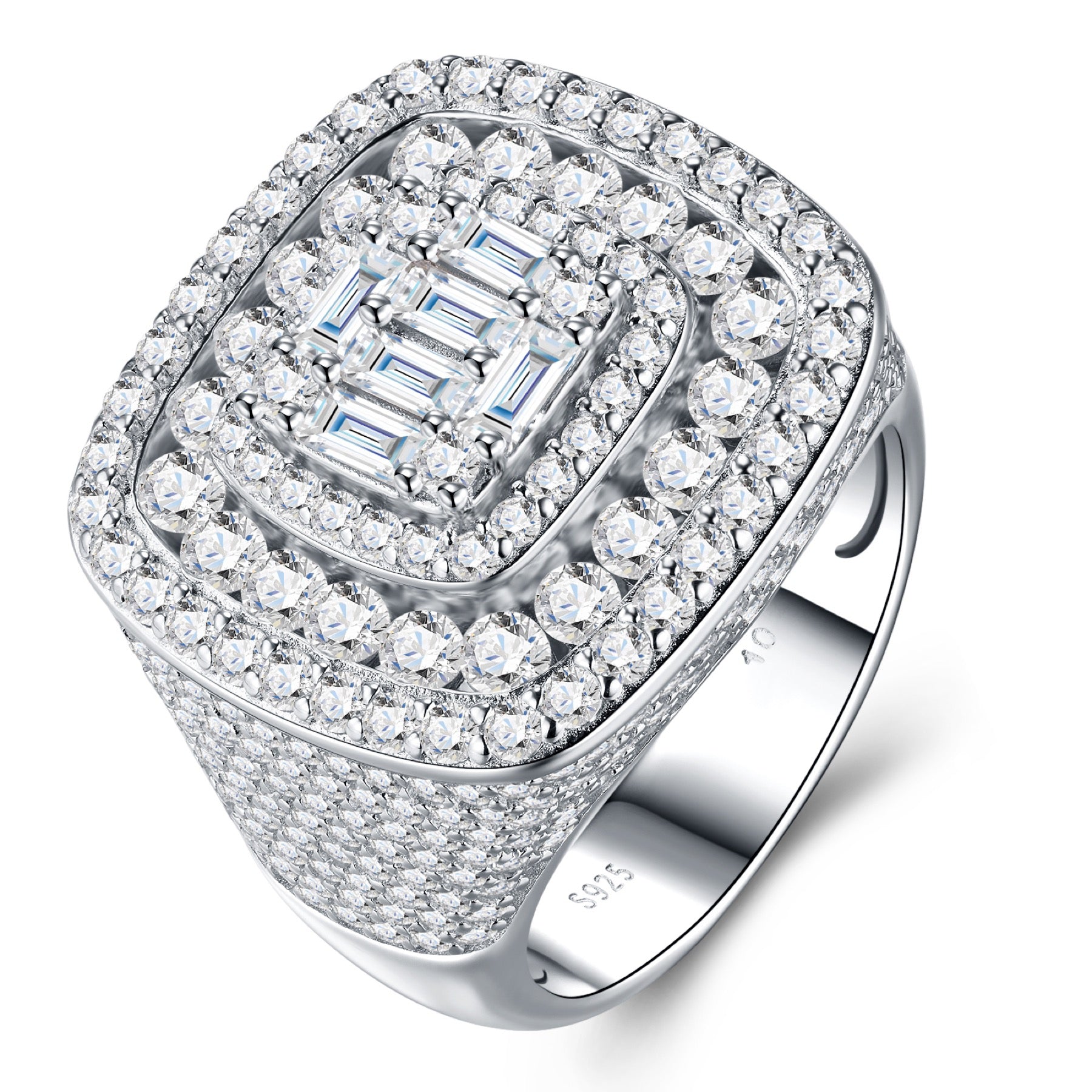 Baron Moissanite Men's Ring in S925 Sterling Silver