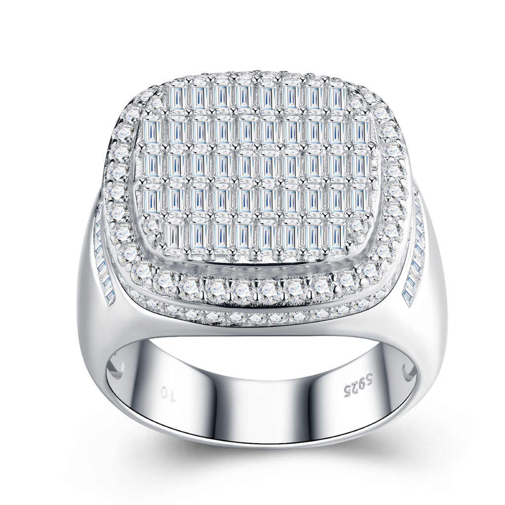 Ironside Moissanite Men's Ring in S925 Sterling Silver