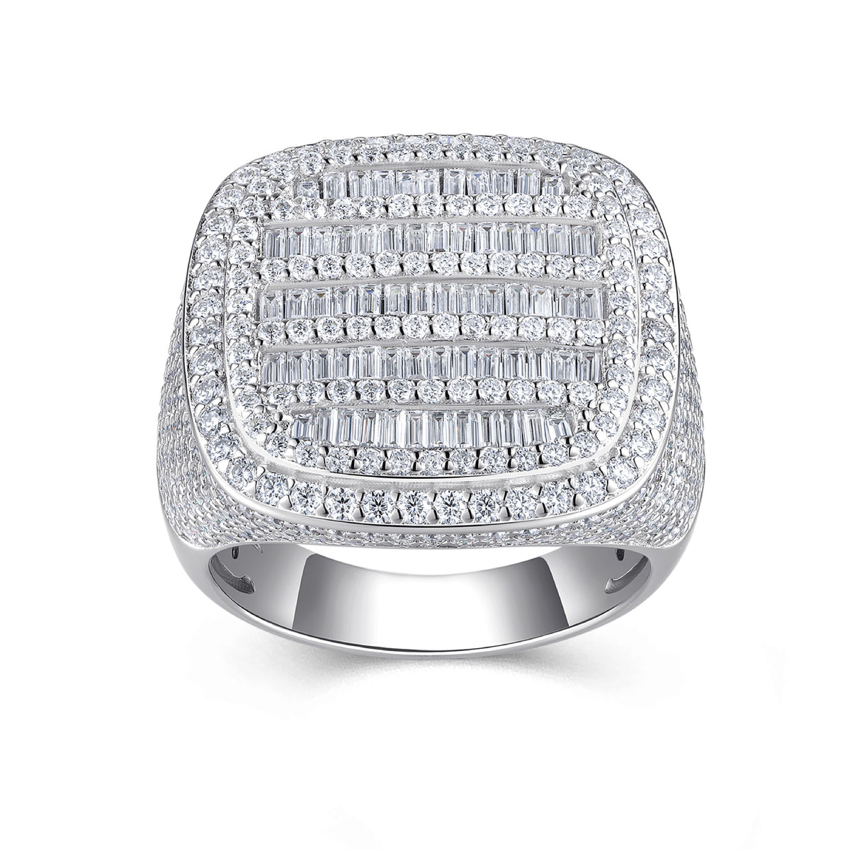 Bastion Moissanite Men's Ring in S925 Sterling Silver
