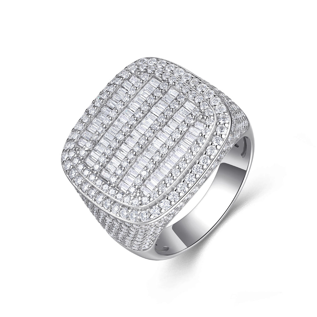 Bastion Moissanite Men's Ring in S925 Sterling Silver