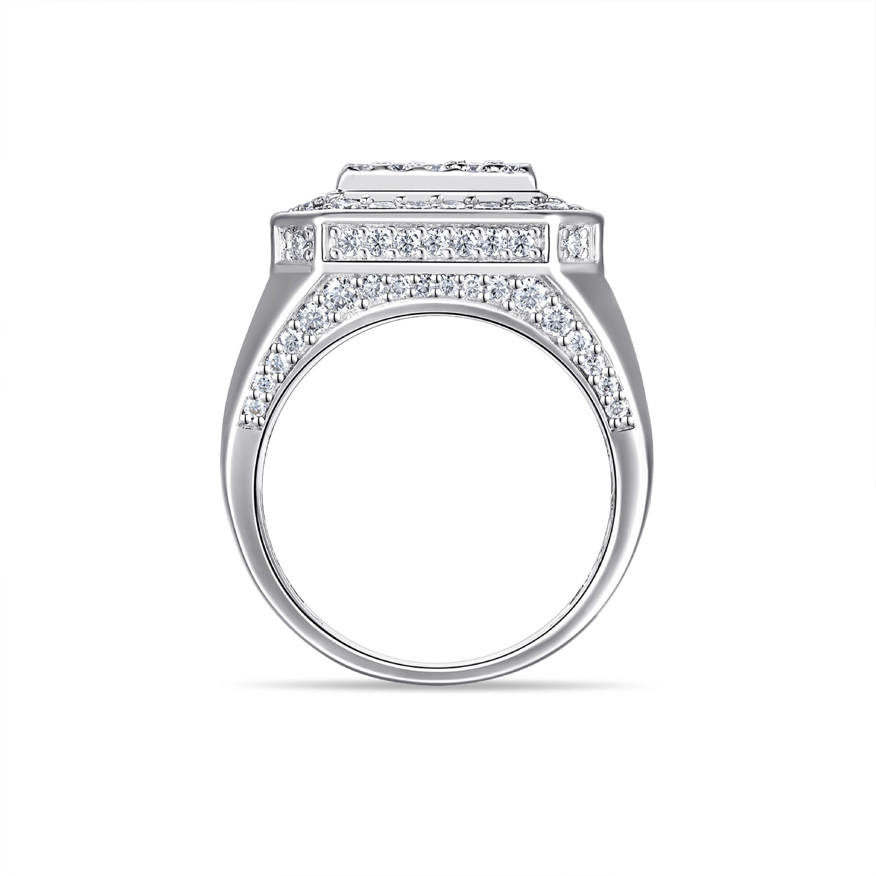 Sovereign Moissanite Men's Ring in S925 Sterling Silver