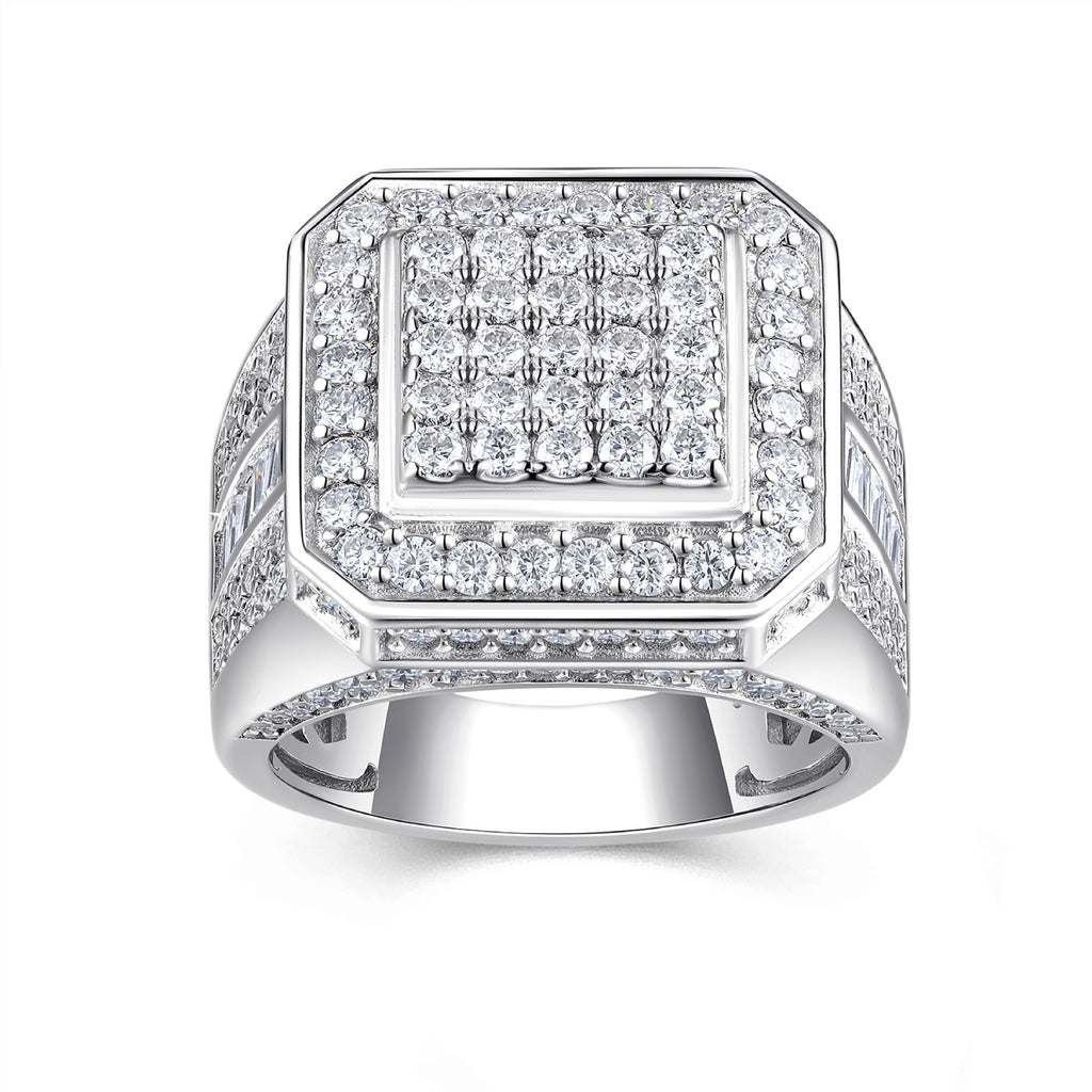Sovereign Moissanite Men's Ring in S925 Sterling Silver