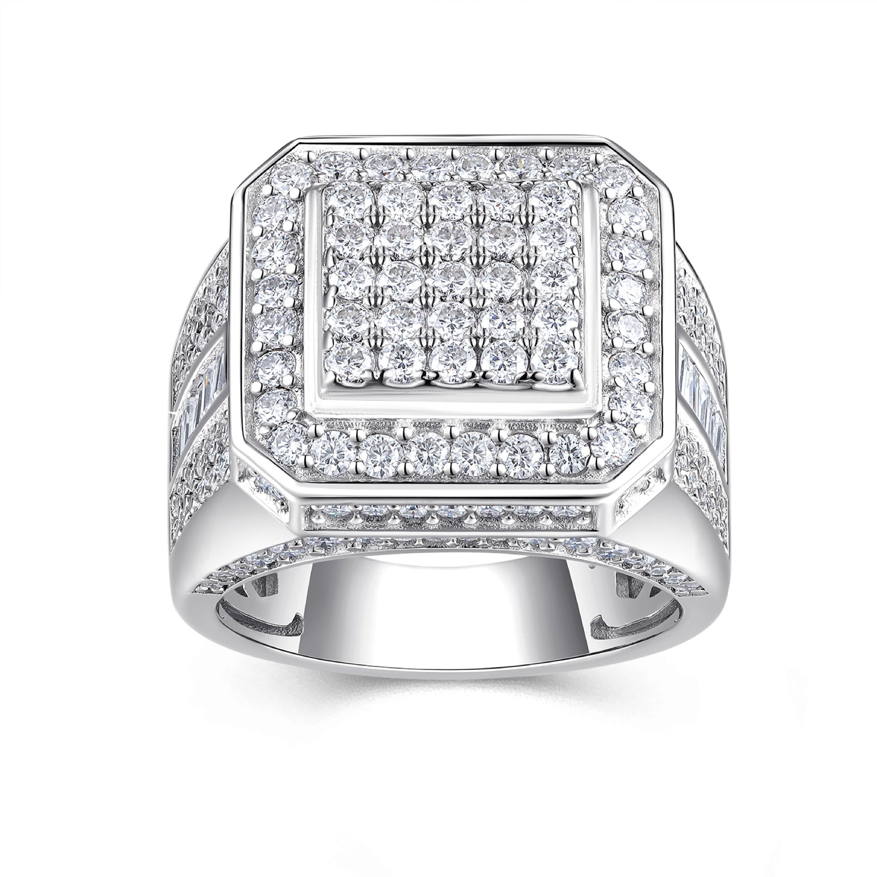Sovereign Moissanite Men's Ring in S925 Sterling Silver