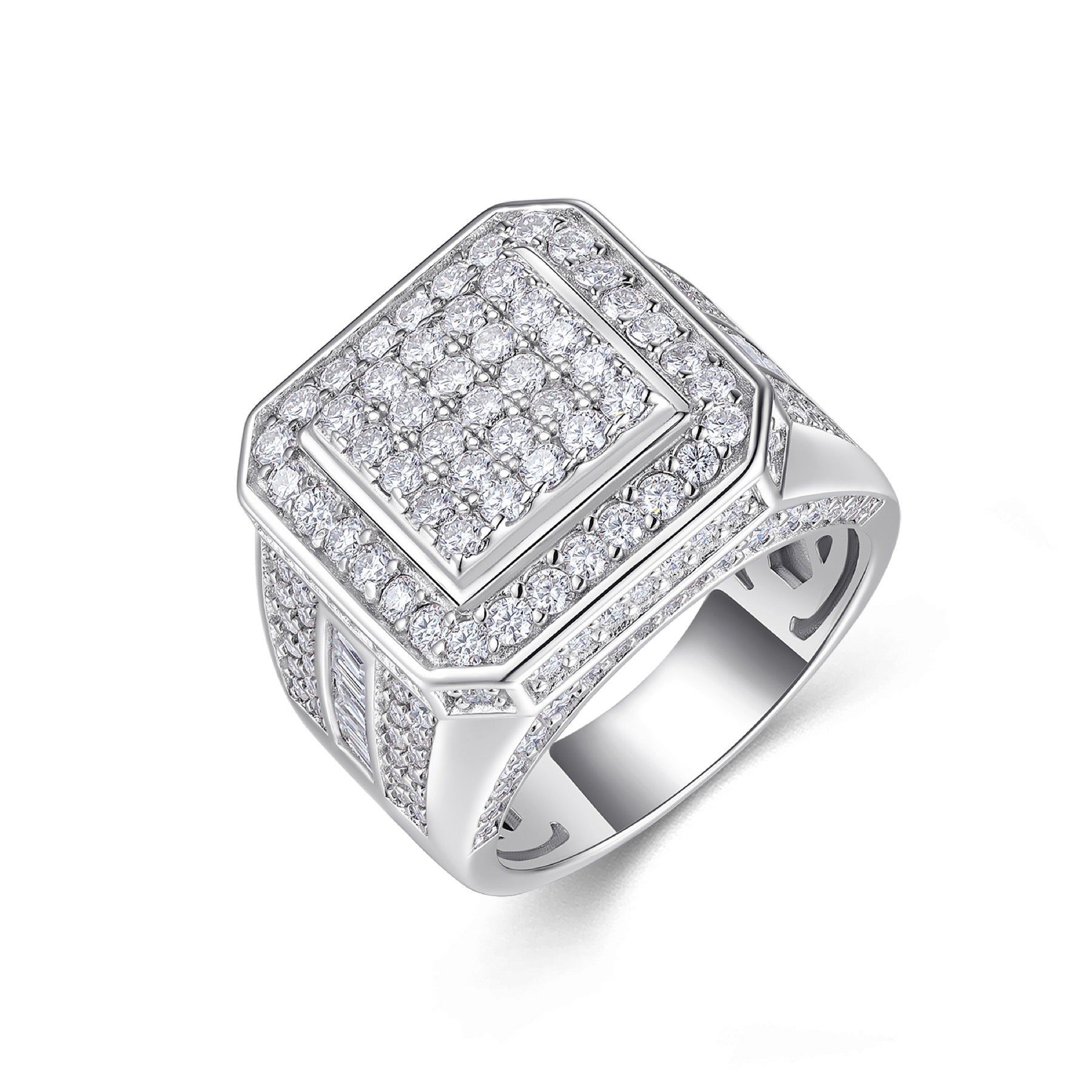 Sovereign Moissanite Men's Ring in S925 Sterling Silver