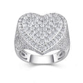 Valor Moissanite Men's Heart Ring in S925 Sterling Silver