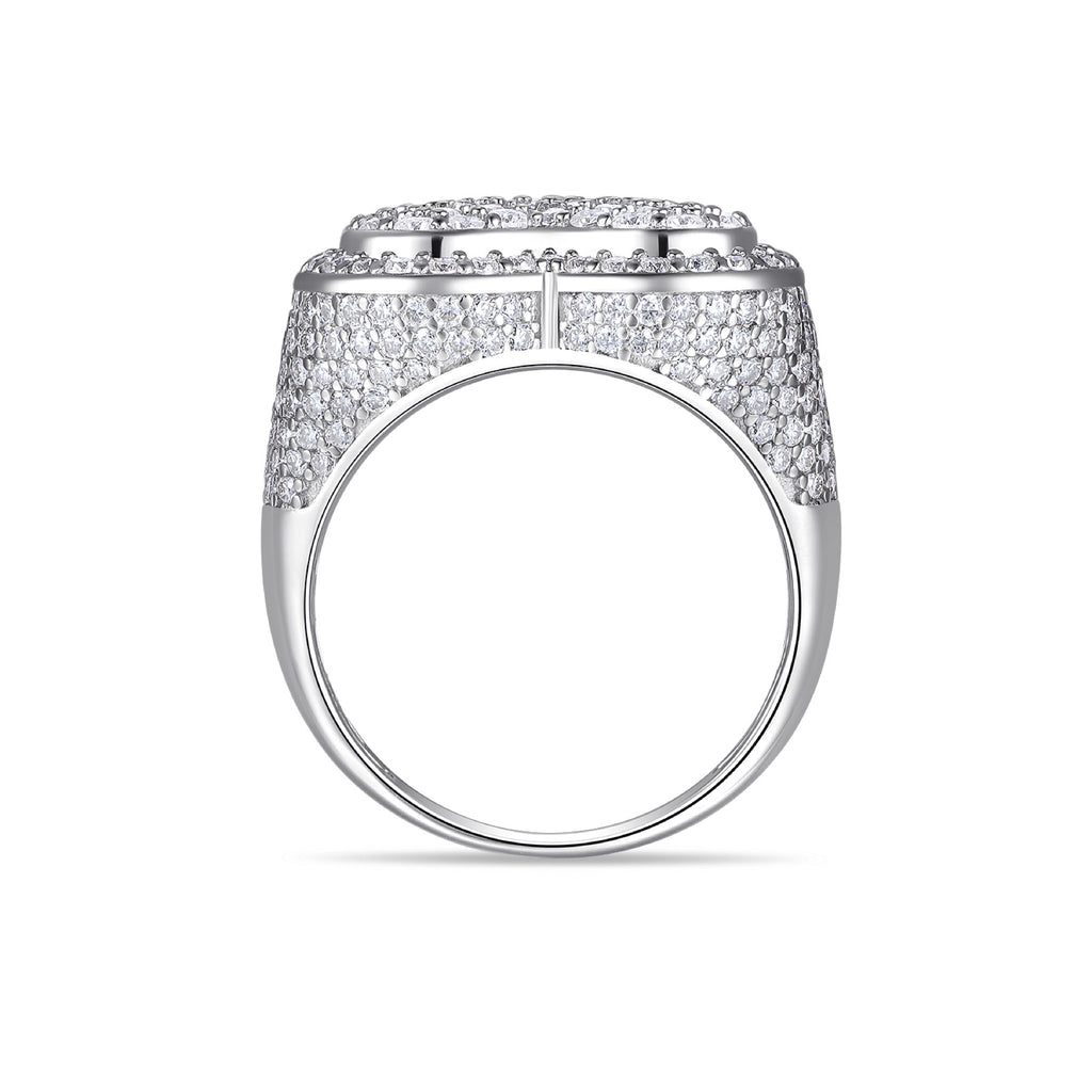 Valor Moissanite Men's Heart Ring in S925 Sterling Silver