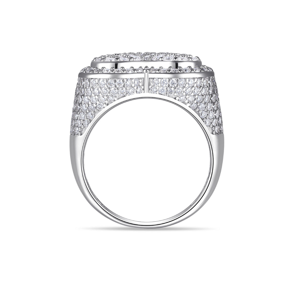 Valor Moissanite Men's Heart Ring in S925 Sterling Silver