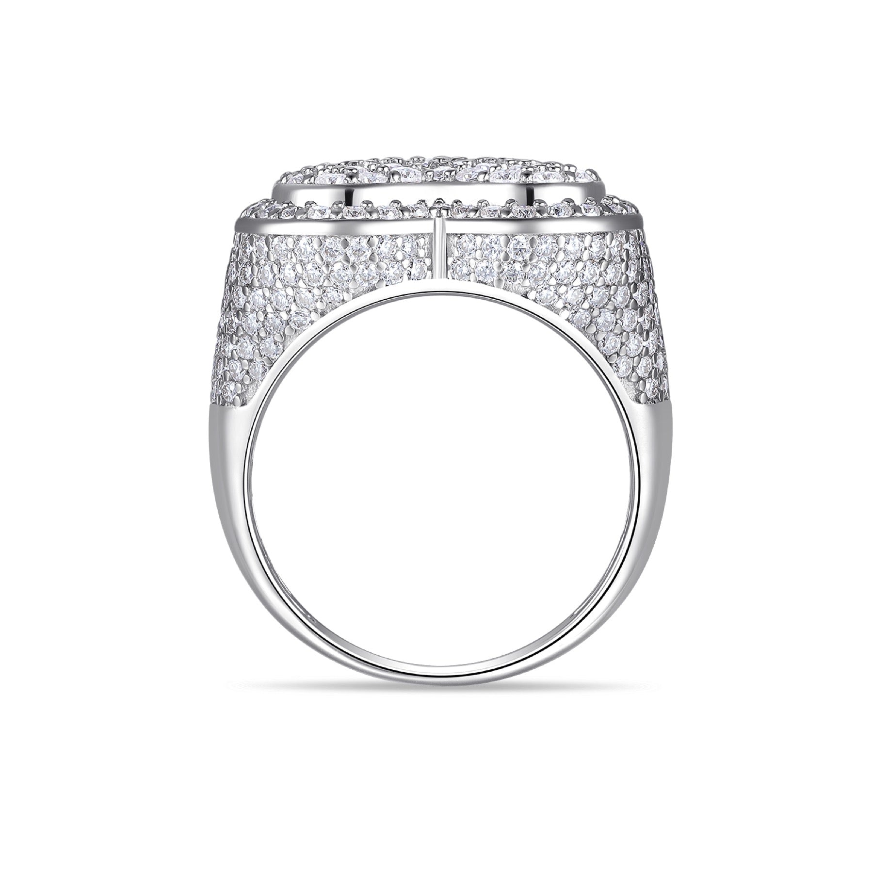 Valor Moissanite Men's Heart Ring in S925 Sterling Silver