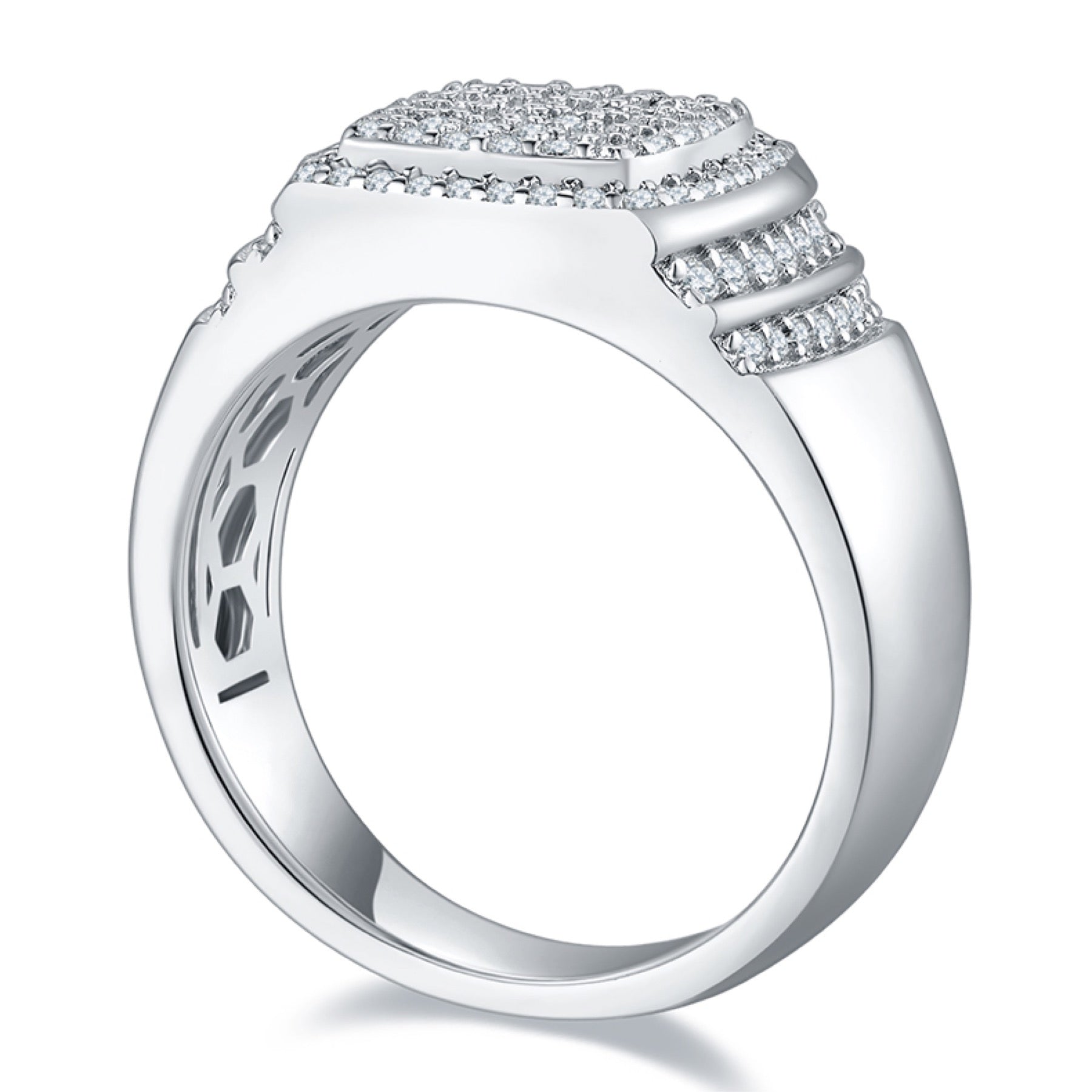 Forge Moissanite Men's Ring in S925 Sterling Silver