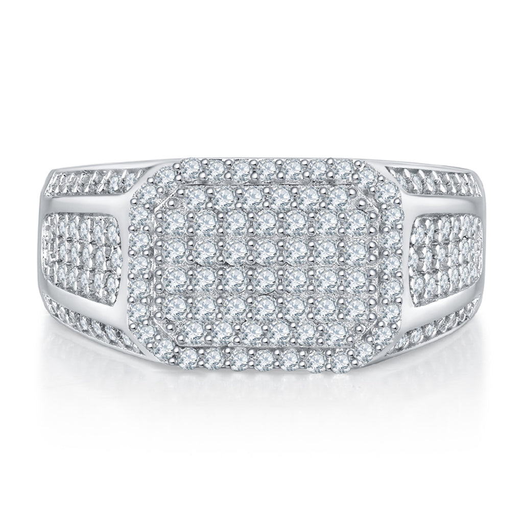 Anvil Moissanite Men's Ring in S925 Sterling Silver