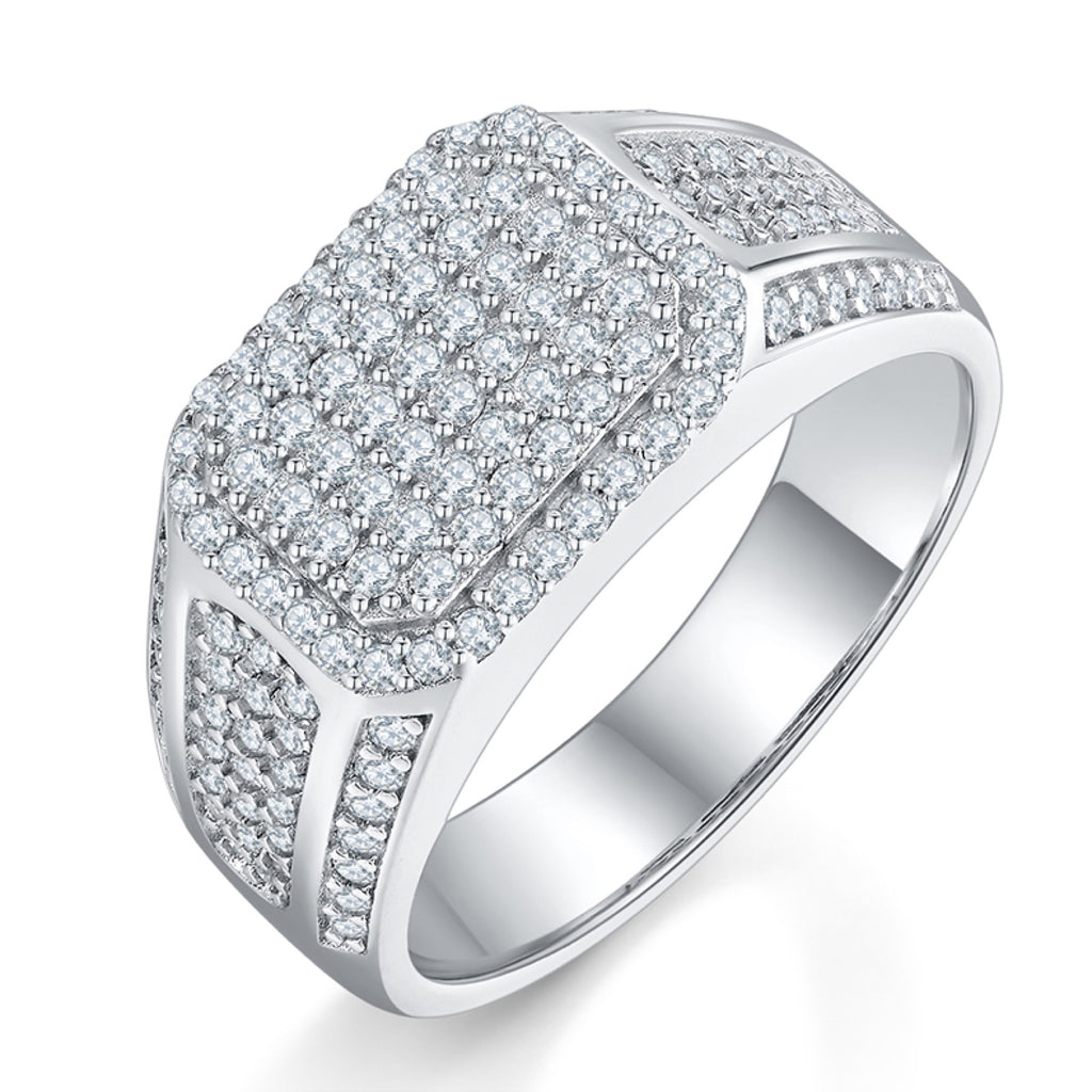 Anvil Moissanite Men's Ring in S925 Sterling Silver