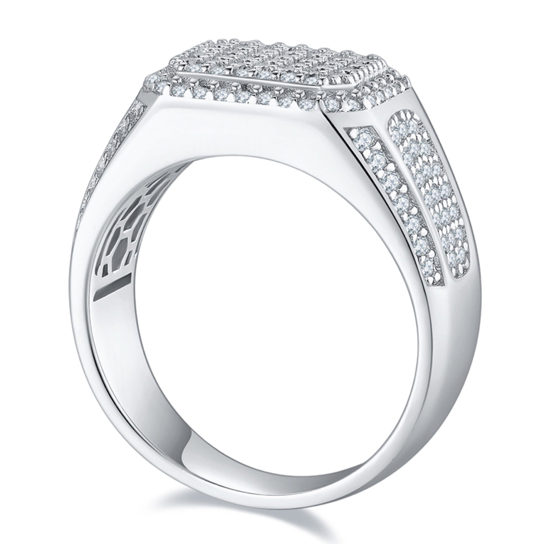 Anvil Moissanite Men's Ring in S925 Sterling Silver