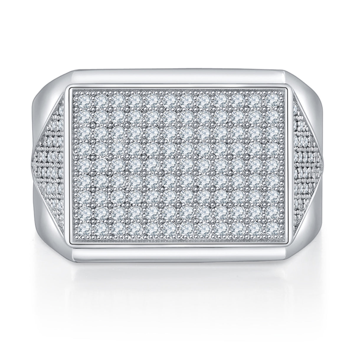 Slate Moissanite Men's Ring in S925 Sterling Silver