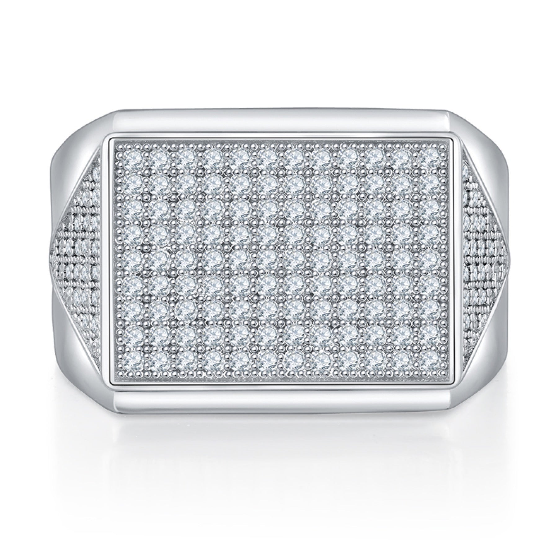 Slate Moissanite Men's Ring in S925 Sterling Silver