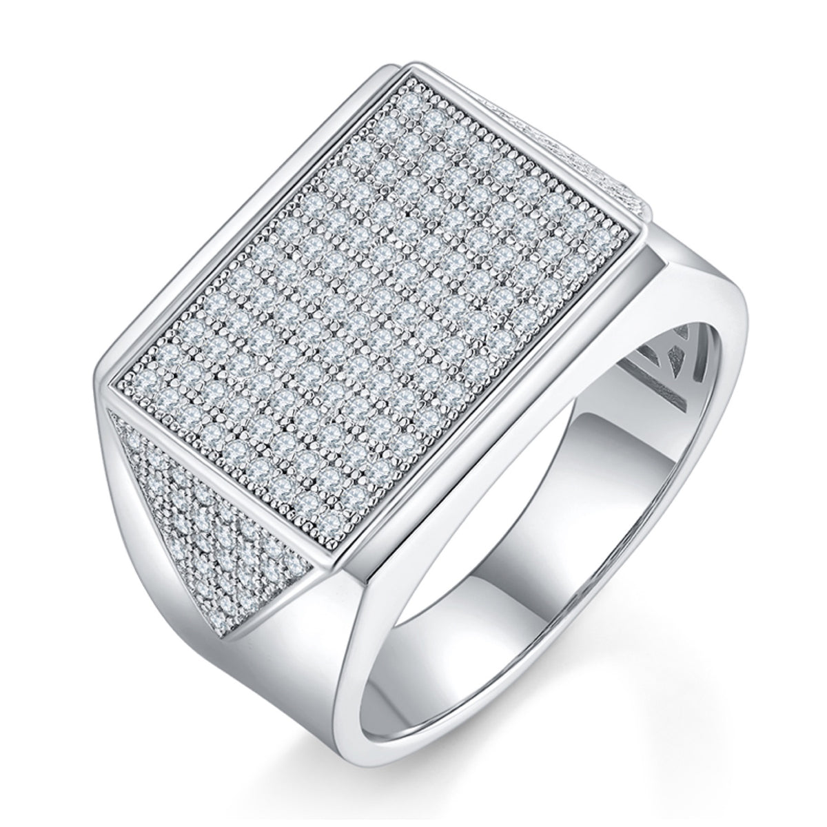 Slate Moissanite Men's Ring in S925 Sterling Silver