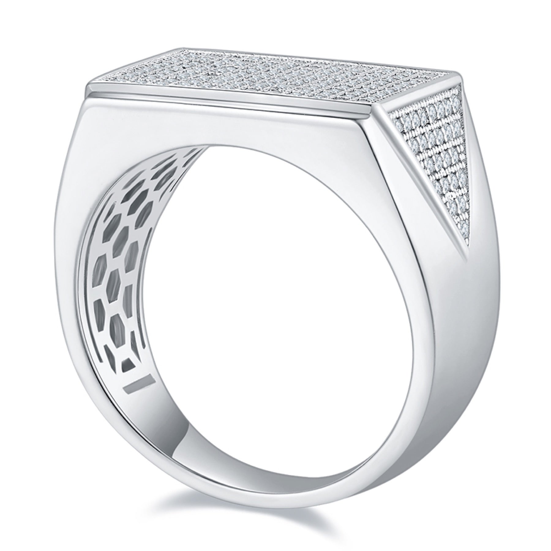 Slate Moissanite Men's Ring in S925 Sterling Silver