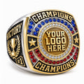 Custom Championship Ring with Red White and Blue Stones