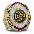 Custom Championship Ring with Red Tapered Baguettes