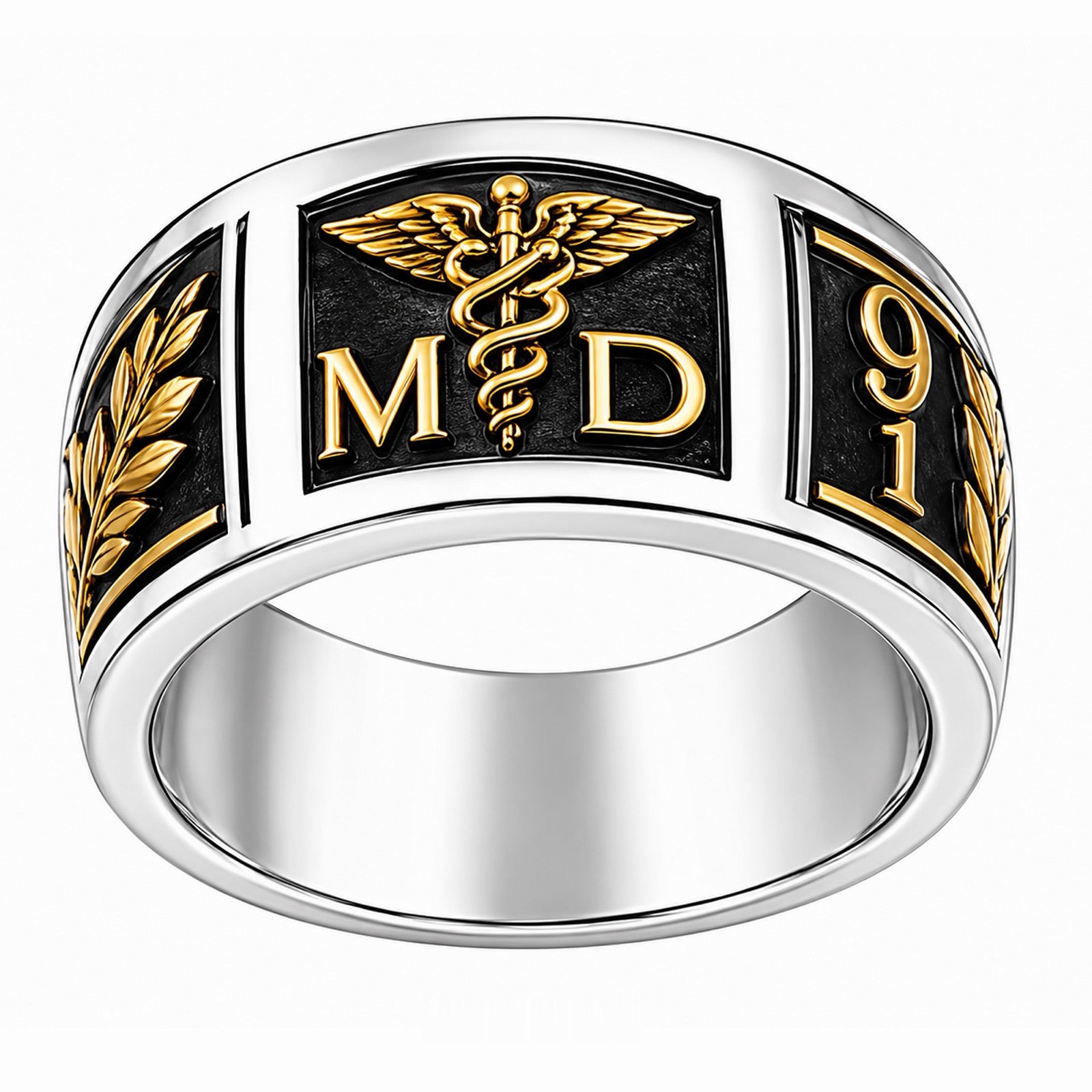 MD Caduceus Band Ring with Graduation Year