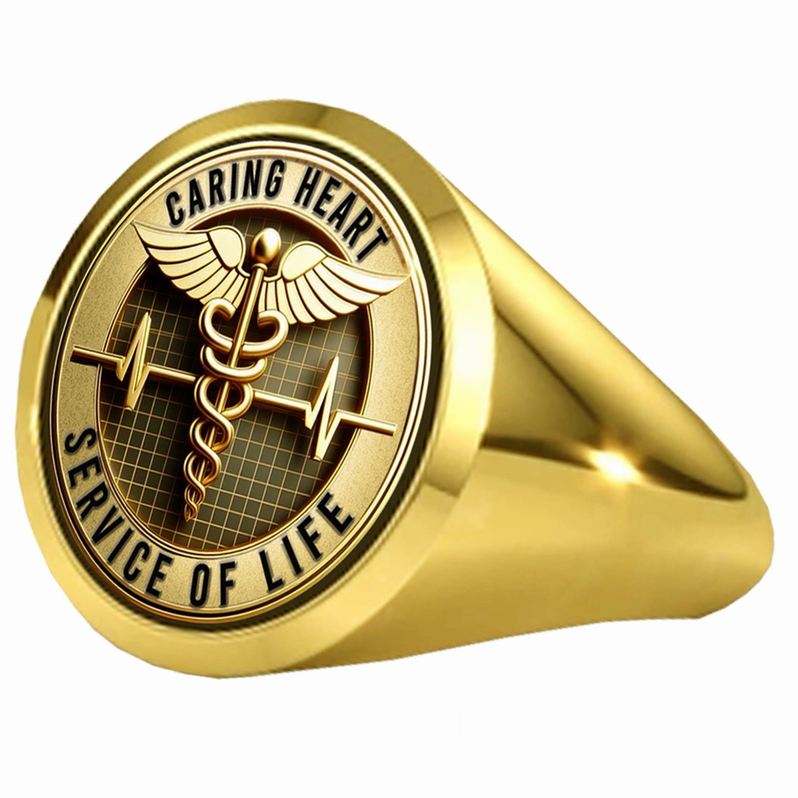 Caring Heart Medical Signet Ring Service of Life