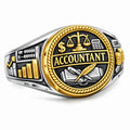 Accountant Professional Ring with Ledger and Scales