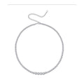 Riviera Graduated Moissanite Tennis Necklace in Sterling Silver
