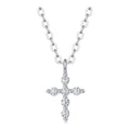 Devotion Moissanite Cross Necklace in Sterling Silver
