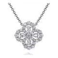 Fortuna Moissanite Clover Cluster Necklace in Sterling Silver
