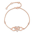 Affetto Moissanite Infinity Bracelet in Rose Gold-Tone Sterling Silver