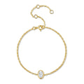 Attimo Oval-Cut Moissanite Chain Bracelet in Gold-Tone Sterling Silver