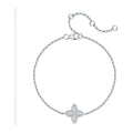 Bocciolo Moissanite Flower Chain Bracelet in Sterling Silver