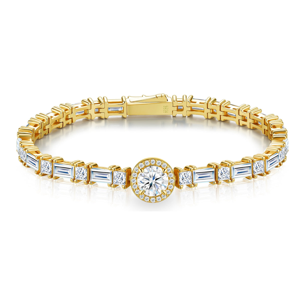 Canto 1 Carat Moissanite Tennis Bracelet in Gold-Tone Sterling Silver