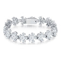 Azalea Pear-Cut Moissanite Flower Tennis Bracelet in Sterling Silver