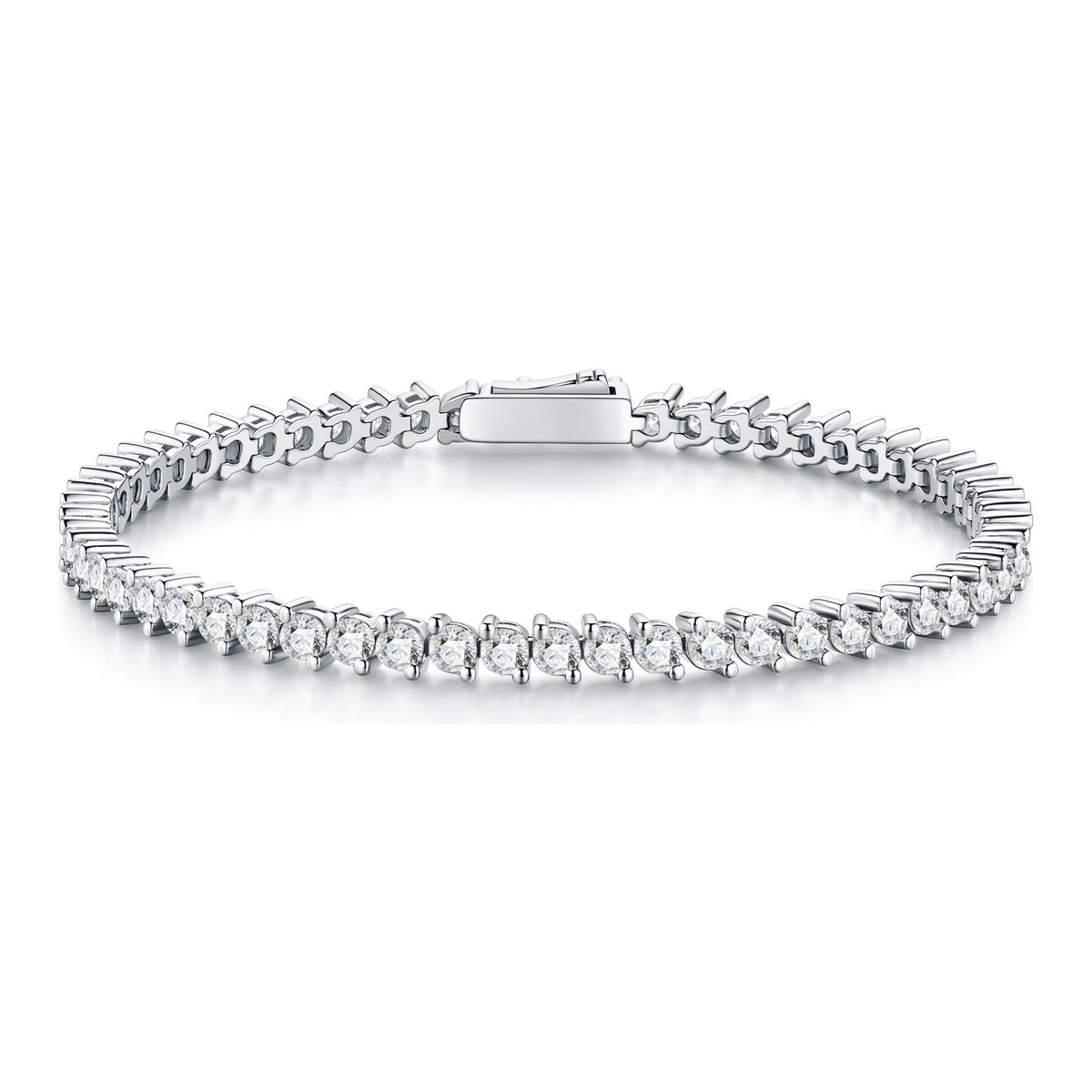 Candore Moissanite Tennis Bracelet in Sterling Silver