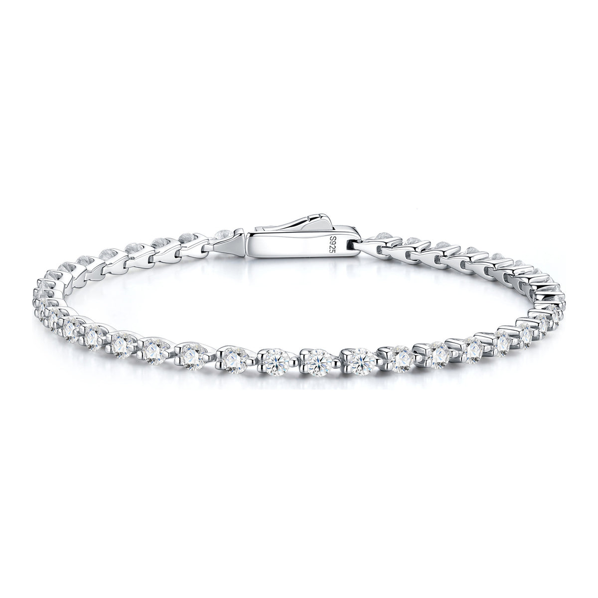 Brezza Moissanite Tennis Bracelet in Sterling Silver