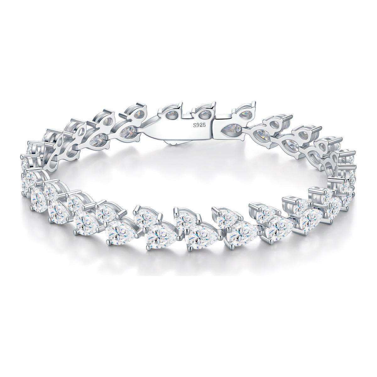 Acanto Pear-Cut Moissanite Tennis Bracelet in Sterling Silver