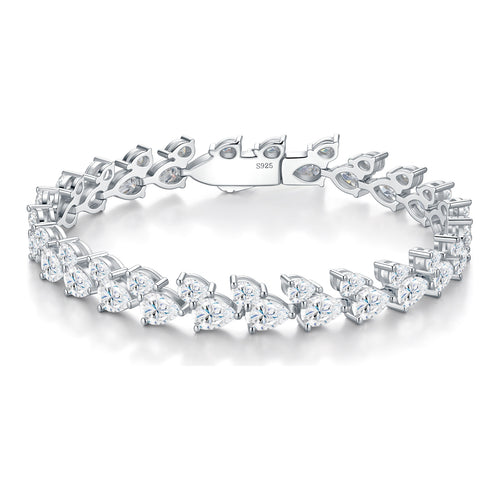 Acanto Pear-Cut Moissanite Tennis Bracelet in Sterling Silver