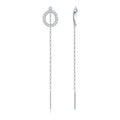 Anulare Moissanite Circle Threader Earrings in Sterling Silver
