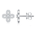 Fogliolina Moissanite Clover Stud Earrings in Sterling Silver