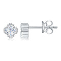 Dentelle Moissanite Clover Stud Earrings in Sterling Silver
