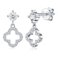 Desio 0.3 Carat Moissanite Clover Drop Earrings in Sterling Silver