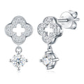 Dondolo 0.3 Carat Moissanite Clover Drop Earrings in Sterling Silver