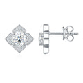 Fiordiloto 0.5 Carat Moissanite Halo Stud Earrings in Sterling Silver