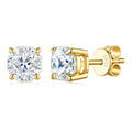 Decoro Moissanite Solitaire Stud Earrings in Gold-Tone Sterling Silver