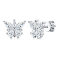 Flitter Moissanite Butterfly Stud Earrings in Sterling Silver