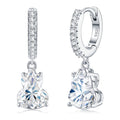 Fiala Moissanite Drop Huggie Hoop Earrings in Sterling Silver