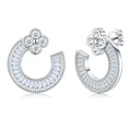 Fulgore Moissanite Open Circle Stud Earrings in Sterling Silver